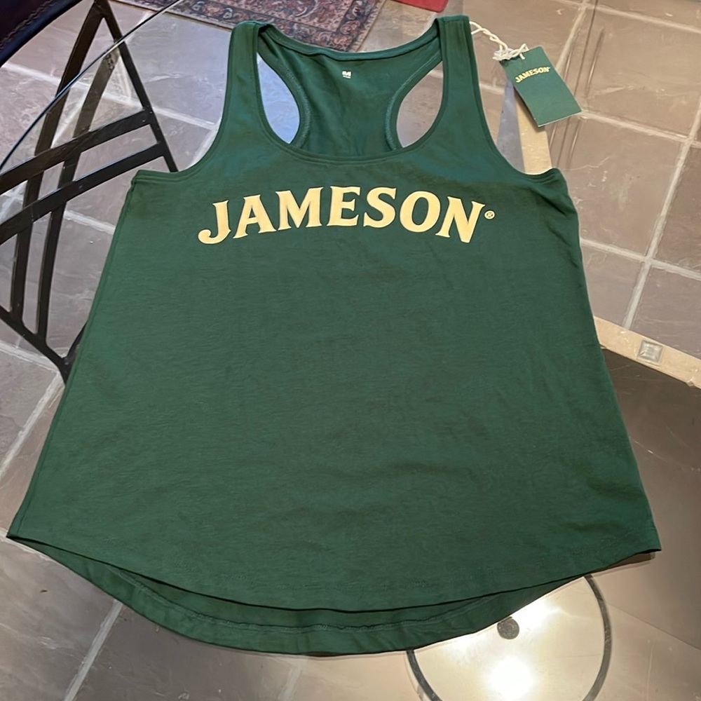 Jameson, M, 100% cotton, “taste responsibly” on back. NWT